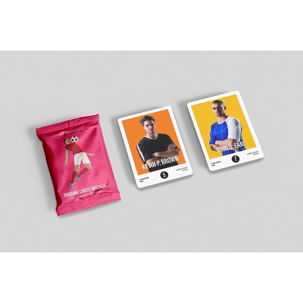 Trading Cards Mockup 9 Views