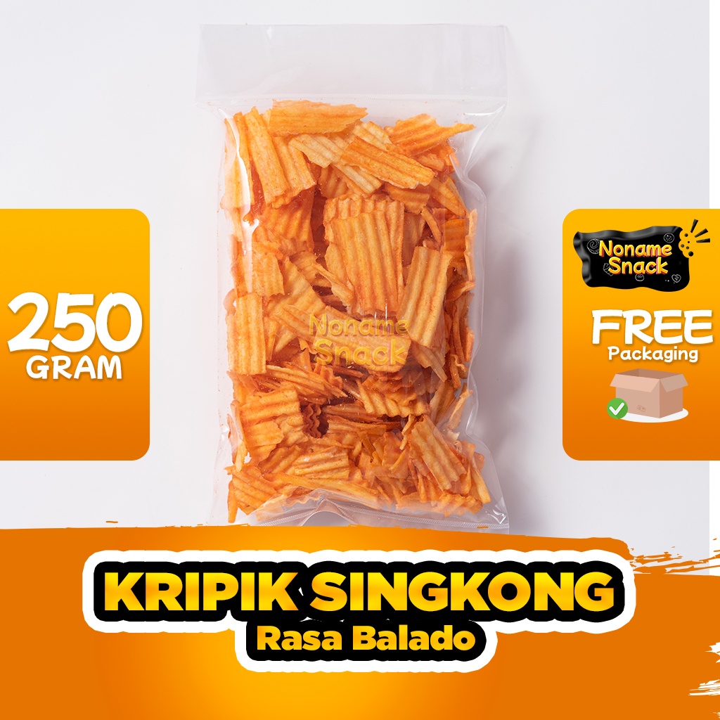 NoName Snack - Kripik Singkong Bakar Balado Cemilan Keripik Pedas Grosir 250Gr