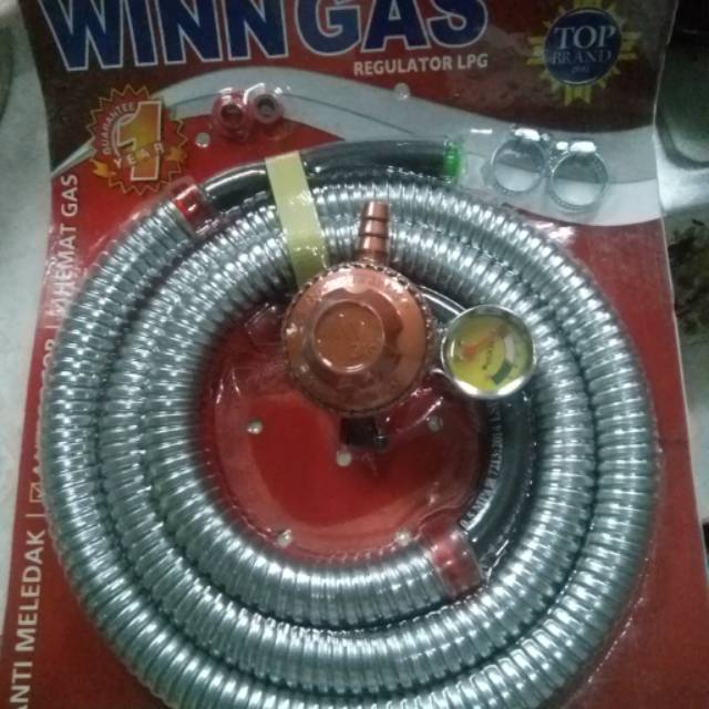 Regulator+selang gas luzzini aman hemat gas dan anti meledak