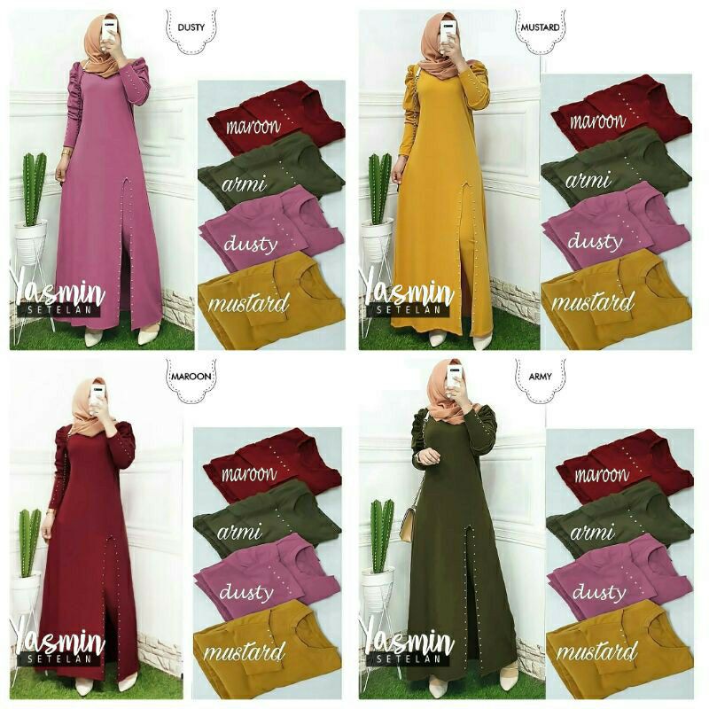 Baju Setelan Wanita Dewasa Import Kekinian Terbaru 2021 STELAN TUNIK FASHION MUSLIM TERBARU MURAH