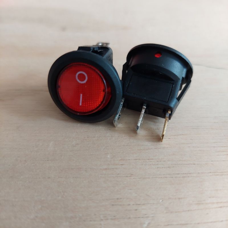 Saklar bulat + lampu 3 pin KCD1-2
