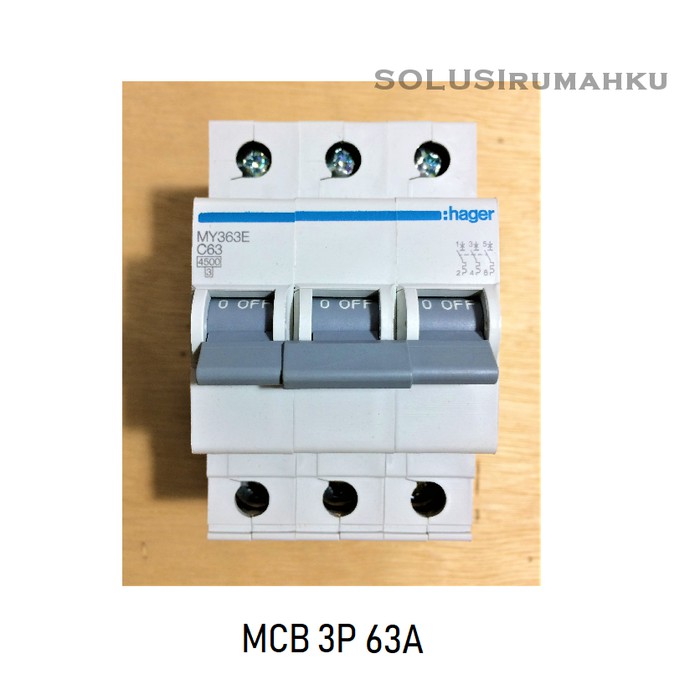 MCB 3 PHASE HAGER 63A / SIKRING 3 PAS 63 AMPERE / MCB 3P 63 A