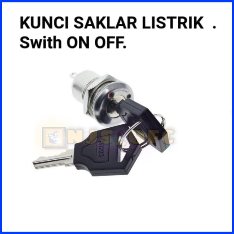 Saklar Kunci 250VAC 1A Security Lock Switch with 2 Keys 12mm On Off elektronik kelistrikan