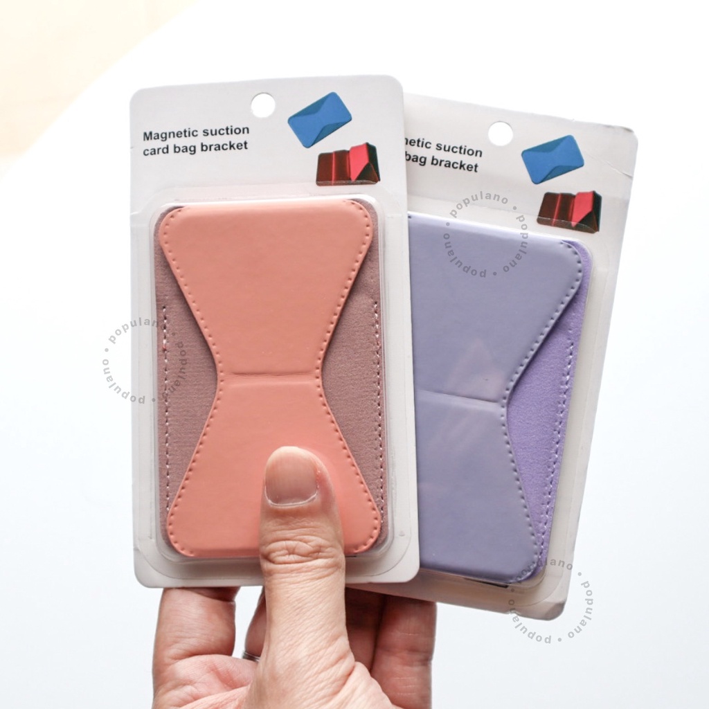 Phone Magnetic Grip Tempat Kartu Hp Magnet Dudukan Handphone Sticky Card Stand Holder