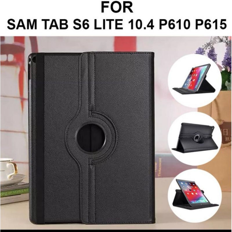 SAMSUNG TAB S6 LITE S6lite 10.4 P610 P615 Sarung Rotary Case Leather Folio Flip Book Cover Casing