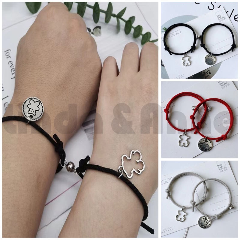 Gelang Couple Magnet Etnik Bead Tali Persahabatan Korean Style Fashion Import