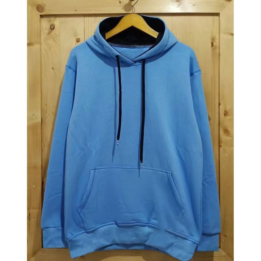 Sweater Hoodie Polos Pria Wanita Ukuran Oversize M L XL XXL Bahan Cotton Tebal Oblong Warna Biru Turkis Simpel Jumbo Model Kasual Brand Distro Original Kota Bandung Brand Lokal Premium Sablon Printing Bayar Cod