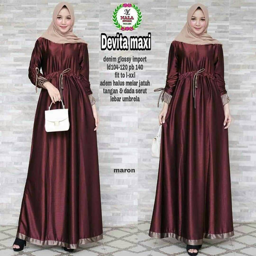 Baju Gamis Devita Maxi Dress Balotely Muslim Wanita Hijab Terbaru Termurah Baju Hamil Shopee Indonesia