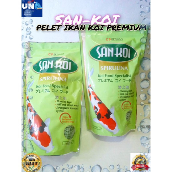 SANKOI SPIRULINA / San koi Spirulina medium 1kg makanan pakan pelet ikan koi