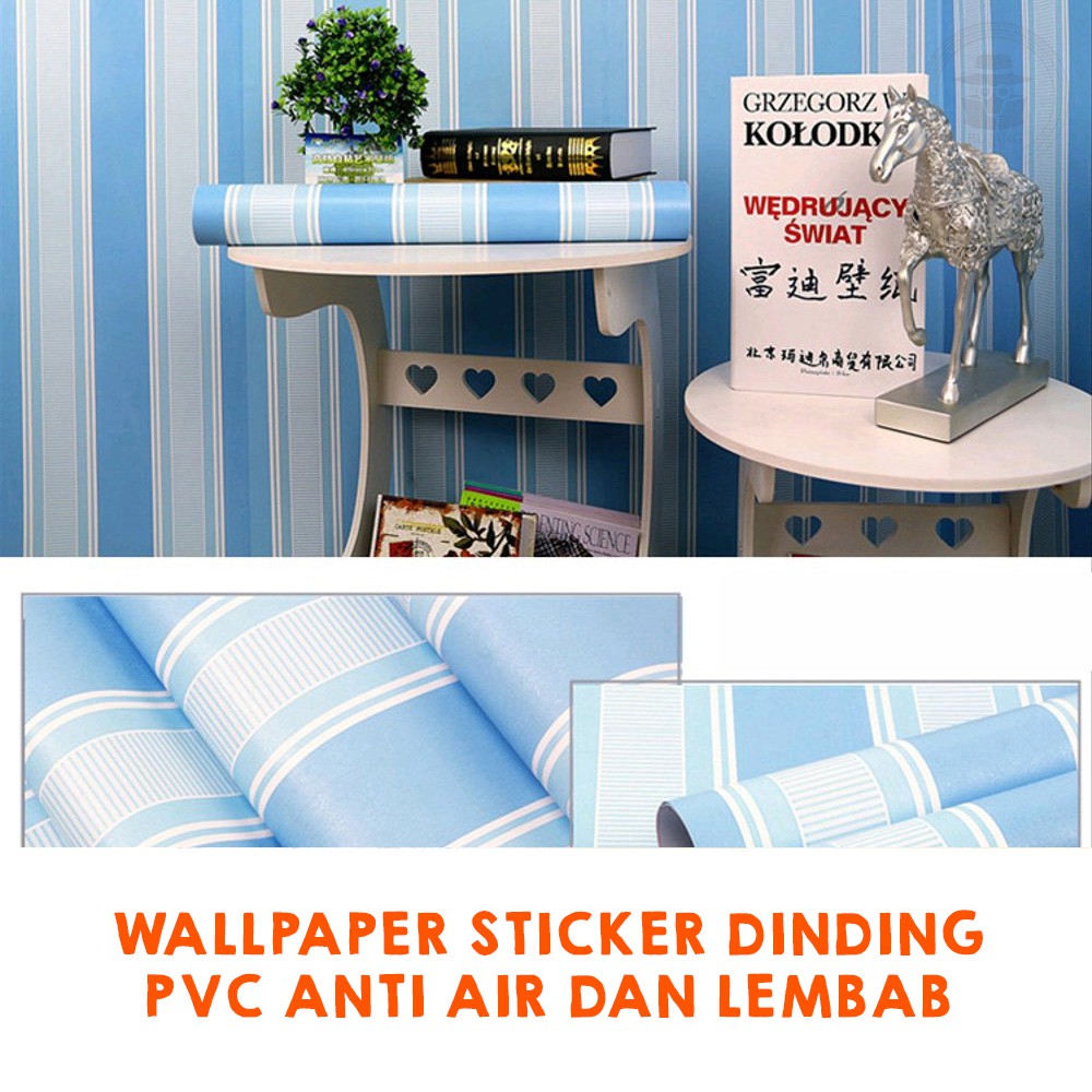 Wallpaper Stiker Dinding | Walpaper dinding Kamar Tidur | Wallpaper Promo |SALUR BIRU