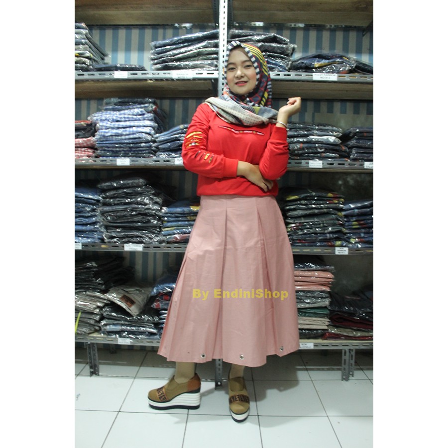 Rok Wanita Panjang 7/8 Bot Ring Numia Namira Maxi Skirt Modis Pakaian Wanita-5