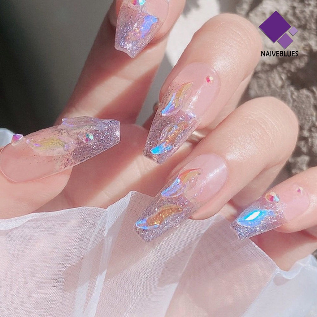 Naiveblue Berlian Imitasi Bentuk Asimetris Untuk Dekorasi Nail Art / Manicure DIY