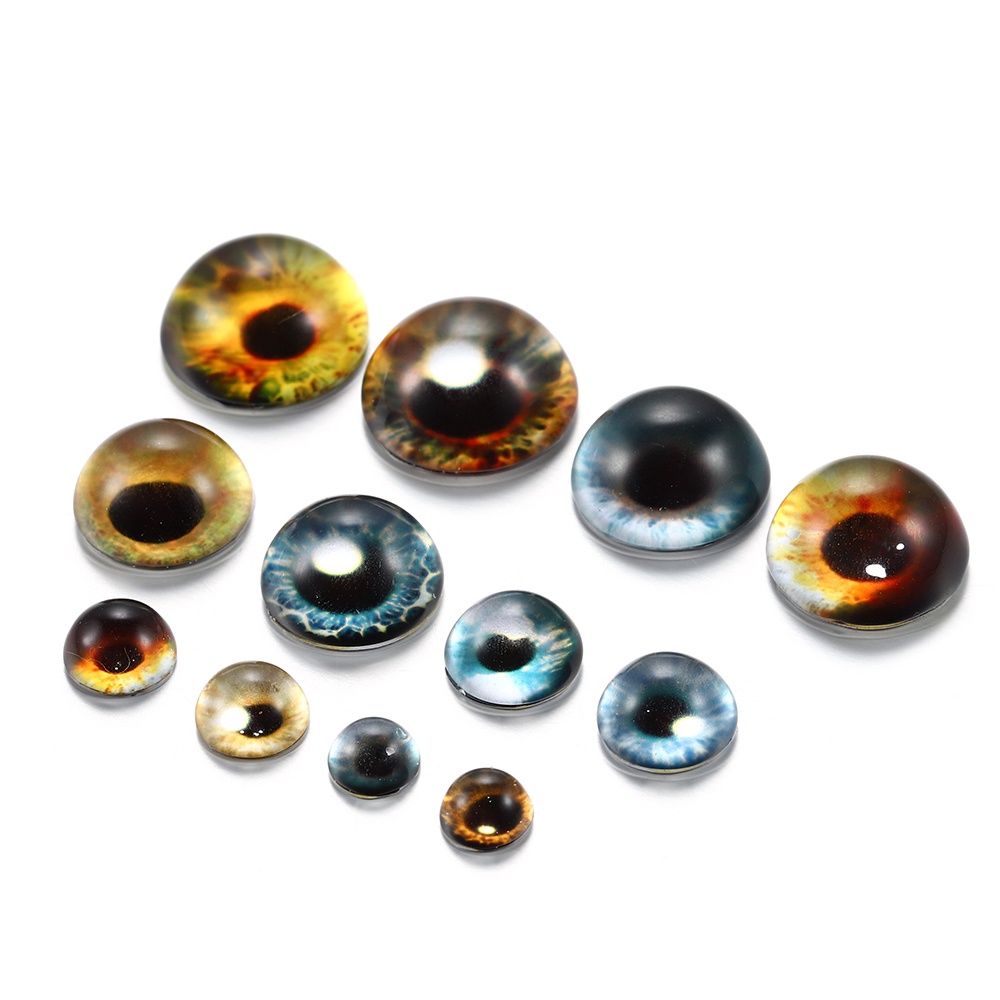 10PCS/Lot 8-20mm Cat's eye pattern cabochon glass sheet DIY untuk membuat perhiasan persediaan aksesori liontin