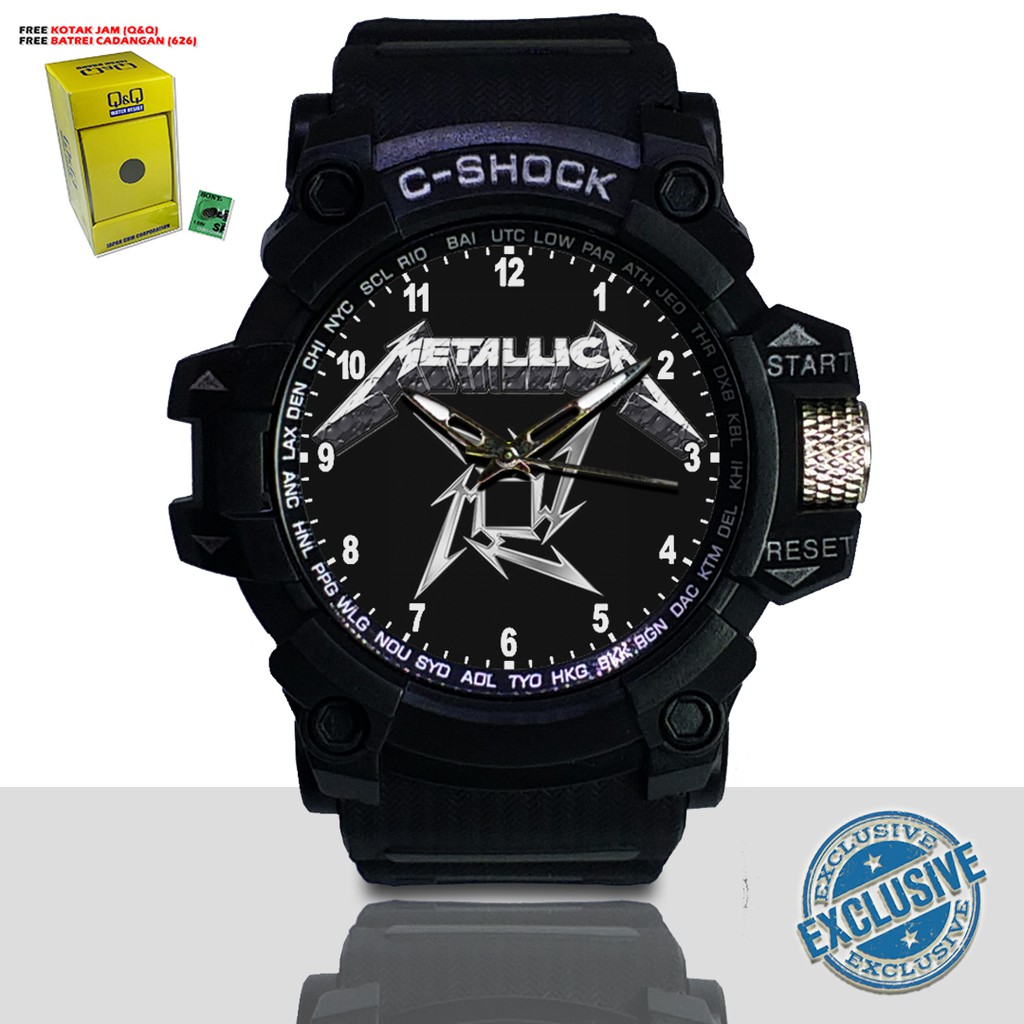 (EXCLUSIVE ) JAM TANGAN METALLICA WATER RESIST FREE BOX DAN BATREI - NO.9