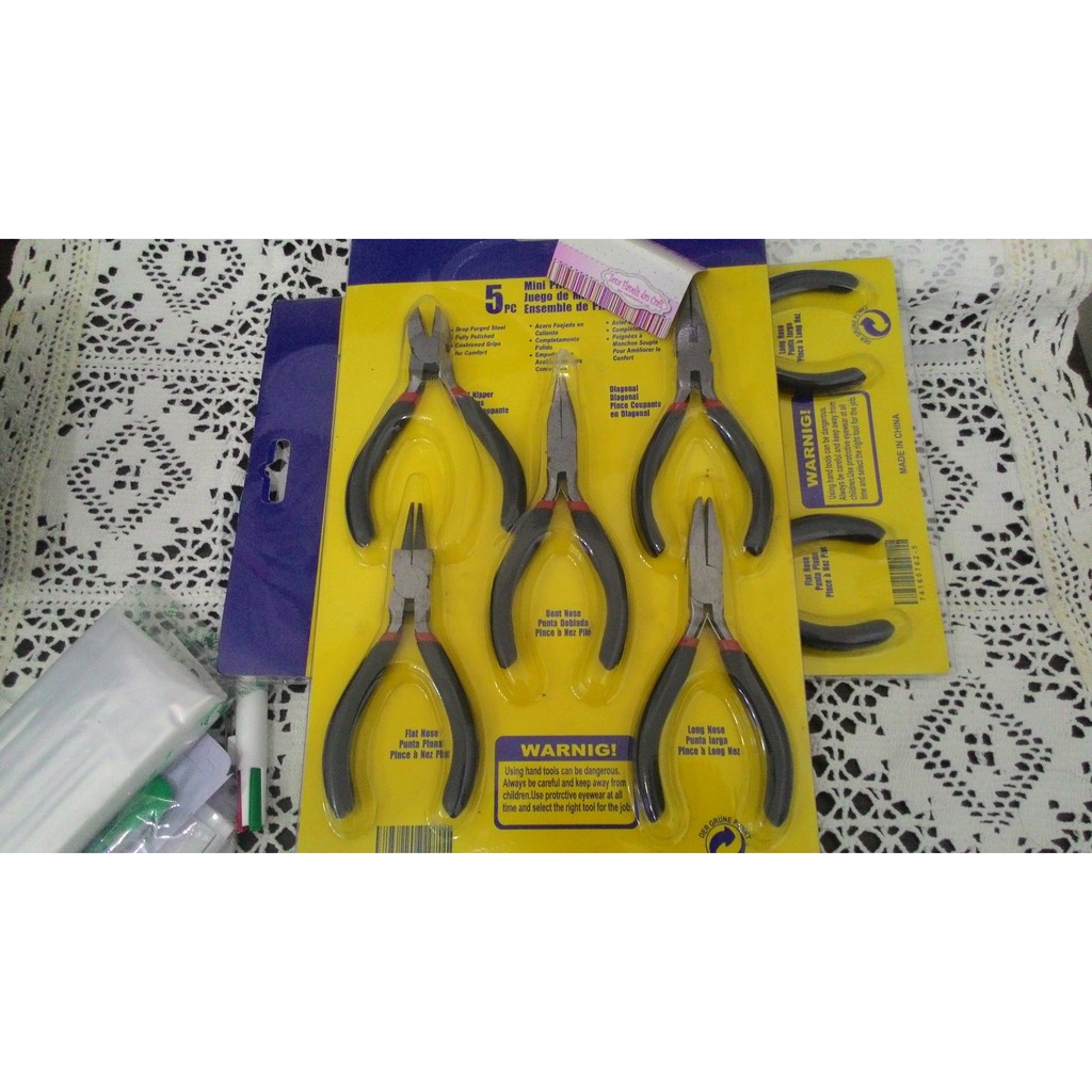 Tang Mini Plier 5 set / tang buat bros / Alat Craft/ Tang set mini