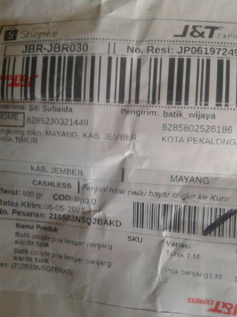 Batik Couple Pria Lengan Panjang Wanita Tunik