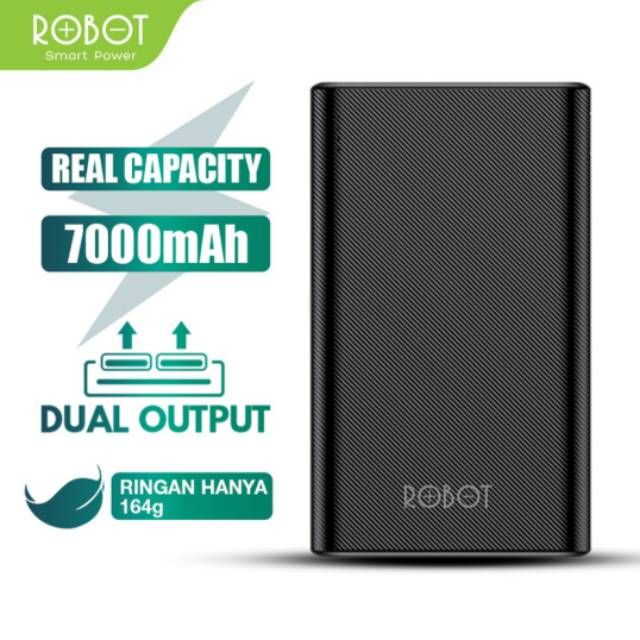 Powerbank Robot RT7500 7000mah Dual Input & Output Real Capacity
