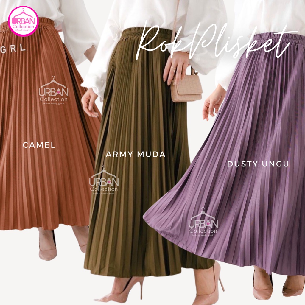 ROK PLISKET PREMIUM / ROK REMPEL / ROK MAYUNG PLISKET / 70+ WARNA