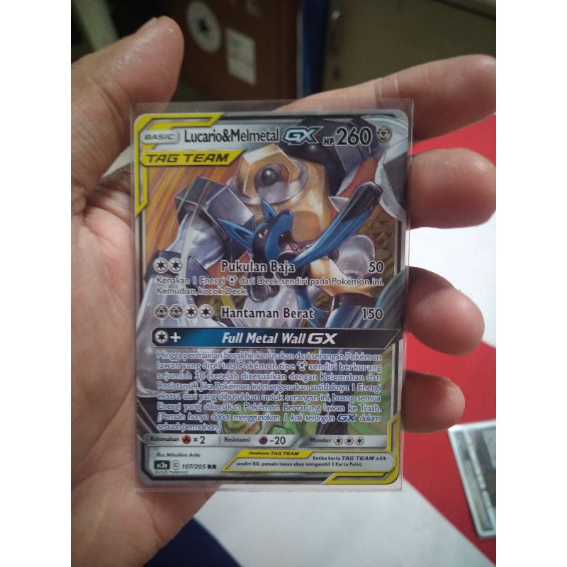kartu pokemon bahasa Indonesia lucario & Melmetal gx RR