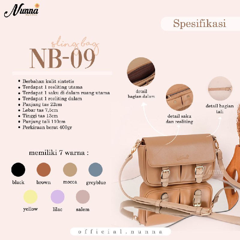 Tas Selempang Wanita ORI Brand NUNNA BAG AND SHOES "Nunna NB-09"