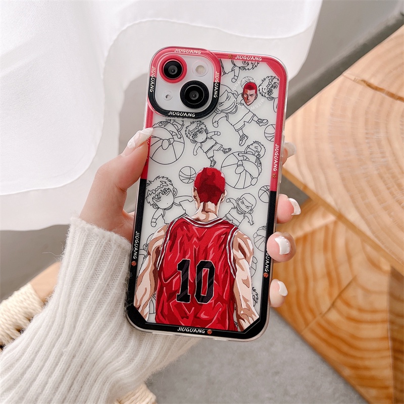 Soft Case Pelindung Lensa Anti Jatuh Desain anime SLAM DUNK Untuk iPhone 13 Pro MAX 12 11 X XR XS MAX 7 8 Plus