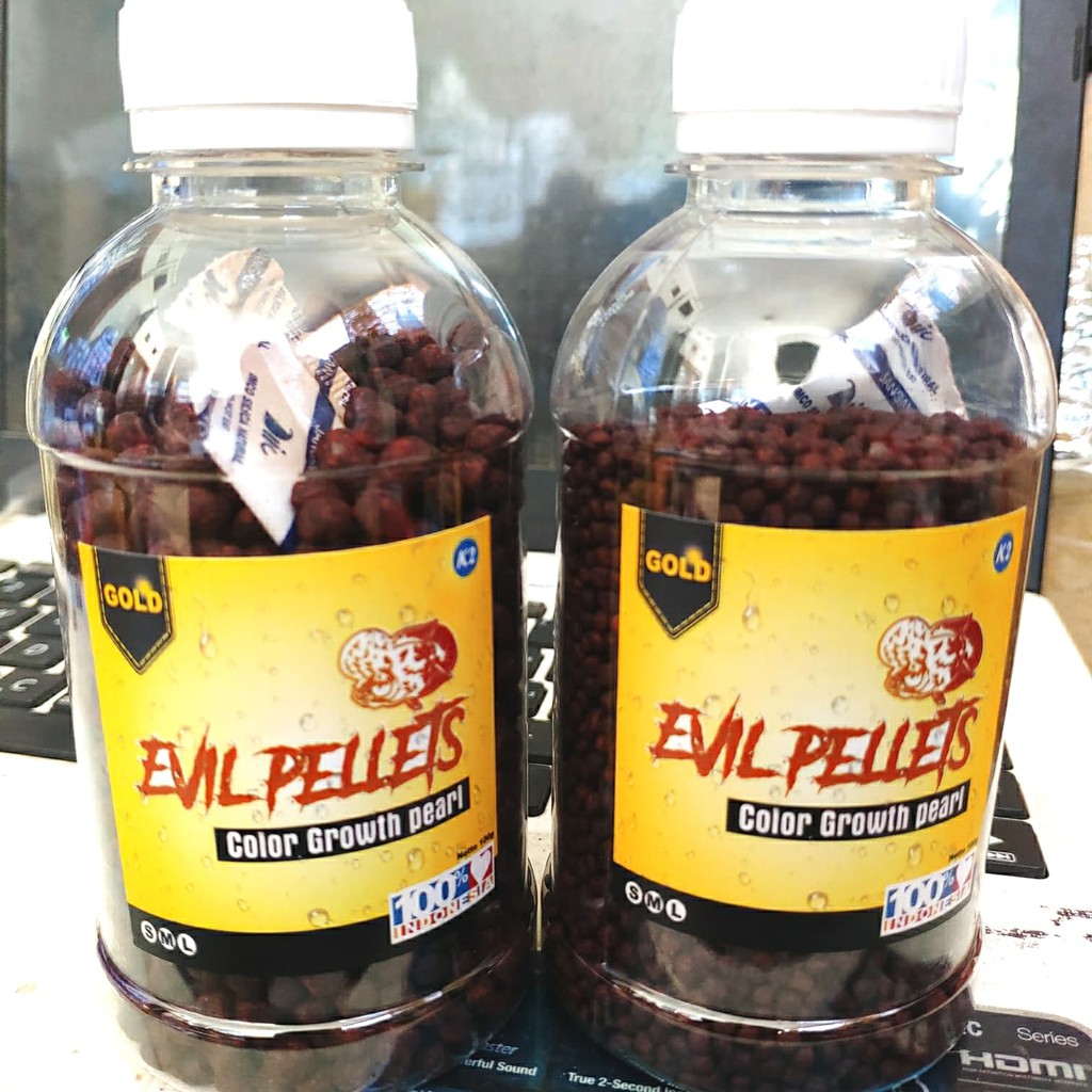 PELET JAHAT BLACK level 2 ikan louhan lohan ukuran 100gr merah kontes