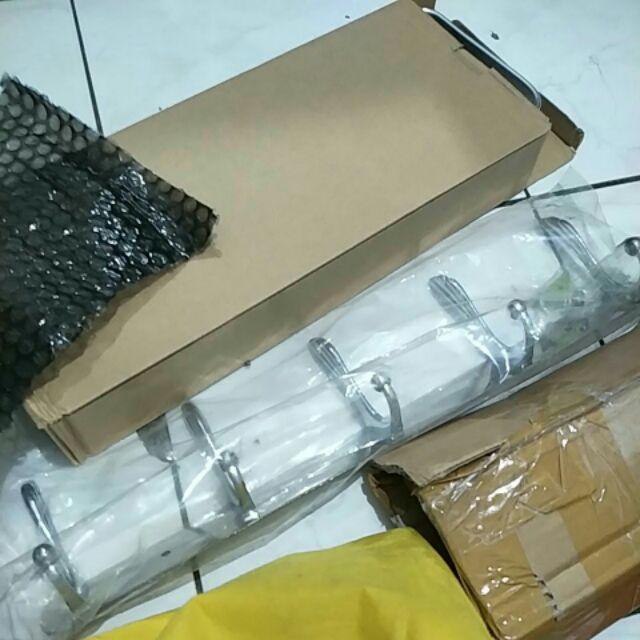 Gantungan Baju / Kapstok 5 Kait Stainless Tebal 45cm