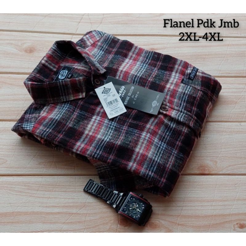 kemeja flanel lengan pendek jumbo pria original / kemeja flanel  lengan pendek big size XXL-XXX