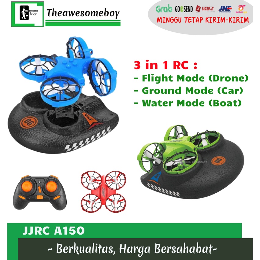 JJRC A150 3in1 Drone Boat Car RC Mainan Mobil Pesawat Kapal Laut