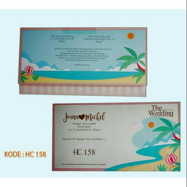Blangko undangan pernikahan HC 158