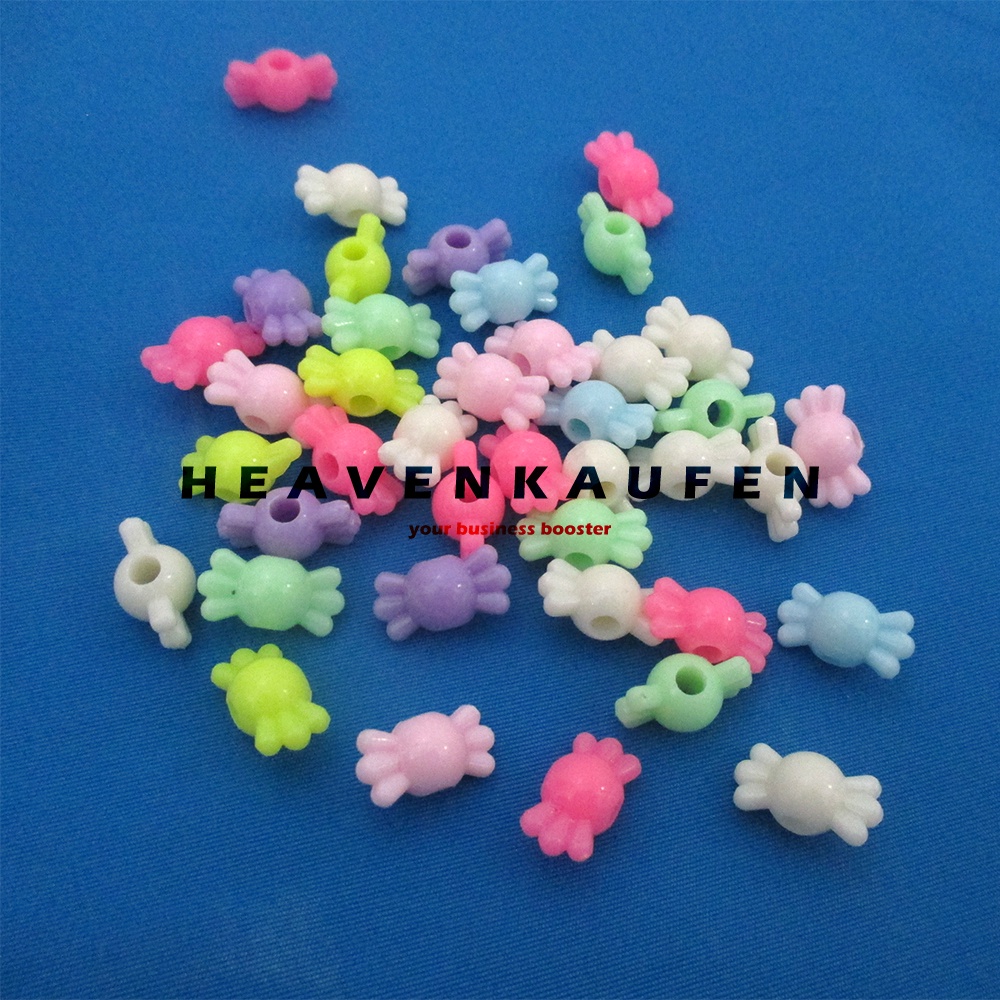 Manik Manik Beads Motif Candy Material Plastik Mix Warna Per Pack isi 50 Pcs