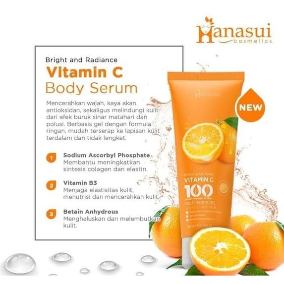 HANASUI Body Serum Gel 200ml | Aloe Vera Vit C Sakura BPOM