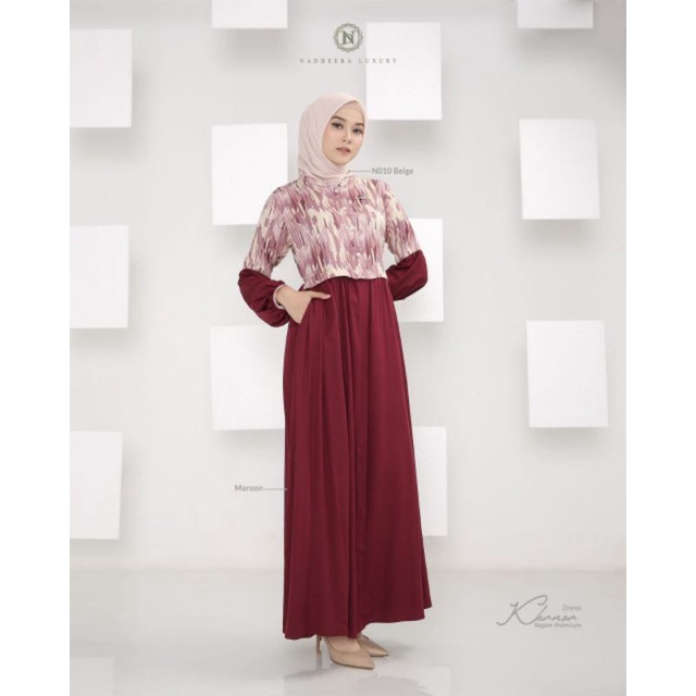 Original Gamis Busui Friendly Khanza Dress By Nadheera Luxury
