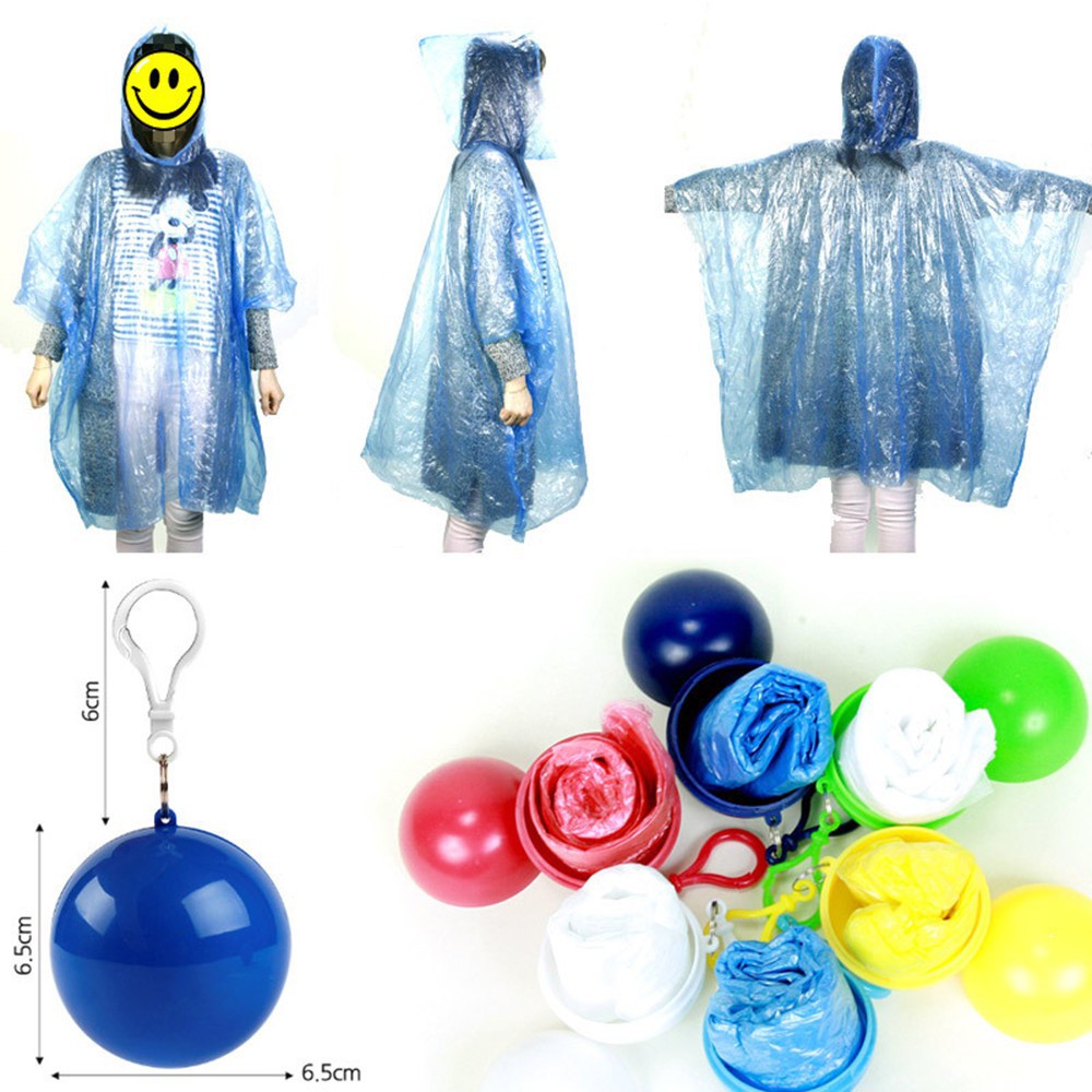 Hello - 1 PC Jas Hujan Bentuk Bola / Jas Ujan / Raincoat / Rain Coat - Random Color PALING MURAH !!