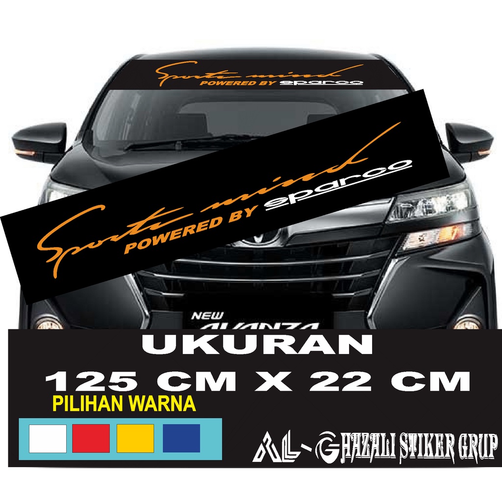 Jual Stiker Kaca Depan Mobil Background Hitam Sport Mind Keren Shopee