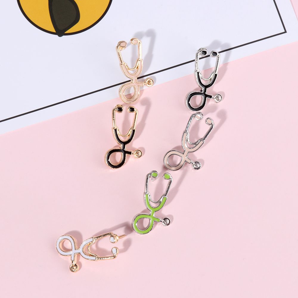 ROW Creative Stethoscope Brooches Cute Doctor Nurse Gift Enamel Pin Men Women Fashion Cartoon Medical Jewelry Coat Lapel Badge/Multicolor