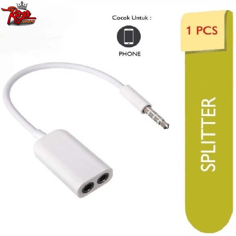 SA21-Splitter 2in1 Jack 3.5mm Cable 2 in 1 Adapter 1 Male to 2 Female