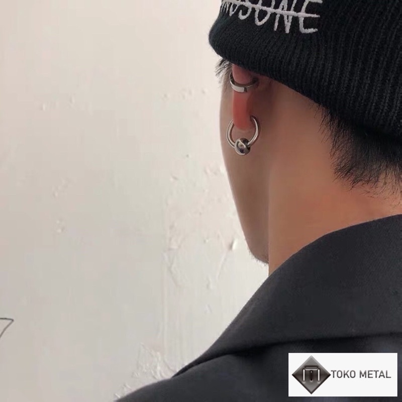 Anting 100% Titanium  Pircing Bandul/Bola Tindik kualitas Tinggi  Anti Karat Pria &amp; Wanita [ Toko Metal ]