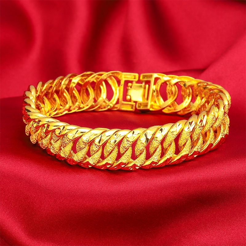 Cincin Rantai Model Terbuka Bahan Kuningan Lapis Emas Dapat Disesuaikan Untuk Wanita