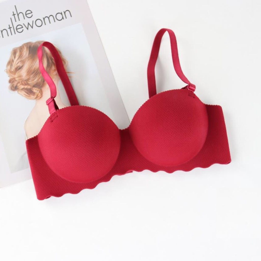 Blackpink Bra Seksi Push Up Invisible BH Bralette Strapless Pakain Dalam Wanita 1129-RED