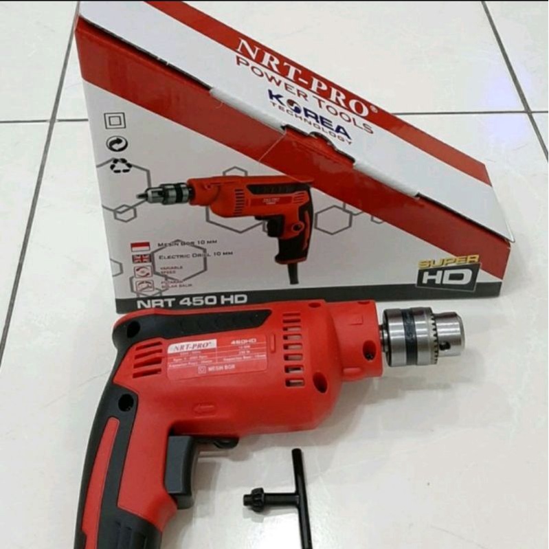 mesin bor tangan NRT 10mm( body kecil) NRT 450HD HEAVY DUTY / bor 10mm NRT