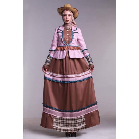 ESME E-070501 "COUNTRY SWEET" Square Motive CottonSoft Pink Twill CottonAntler Rammie CottonChoco Tw