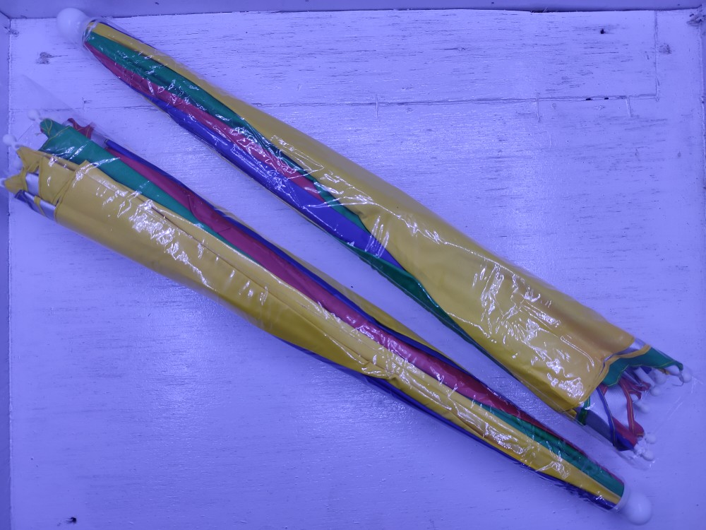 Payung Topi / Headband Umbrella Hat/ Topi Payung Mancing / Payung Kepala Motif Pelangi 60 Cm