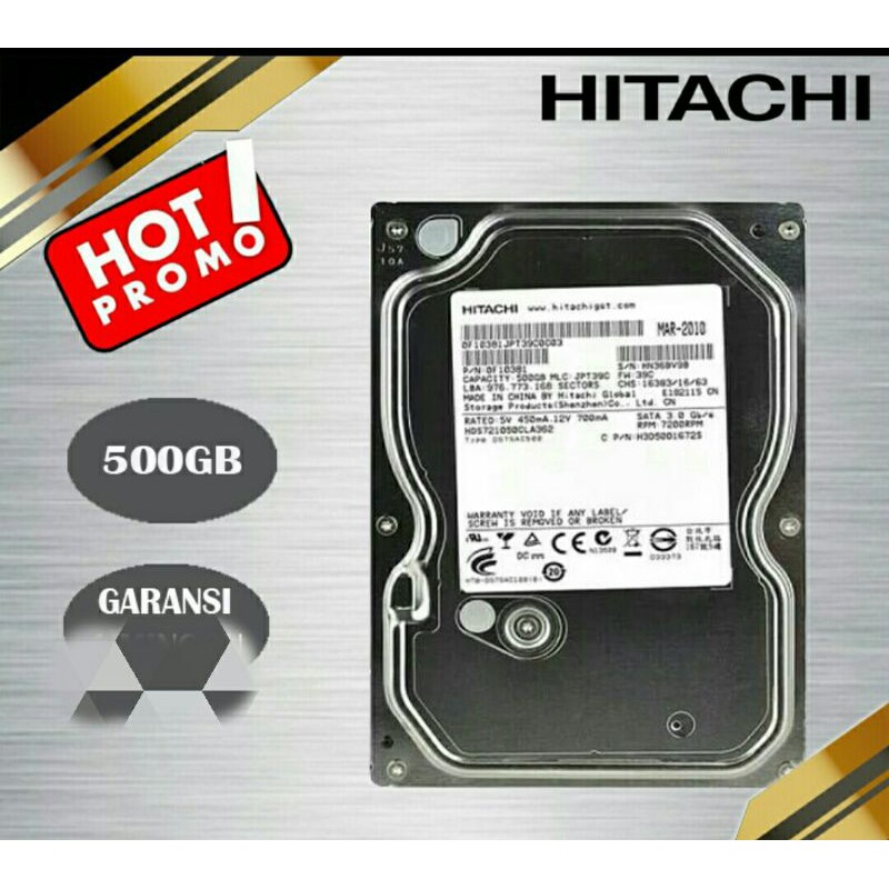HITACHI 500GB INTERNAL SATA/HDD HITACHI 500GB/GARANSI 1 TAHUN