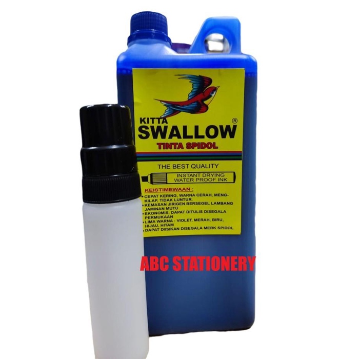 

Tinta Literan Permanen Karung / Plastik Swallow Bonus Botol
