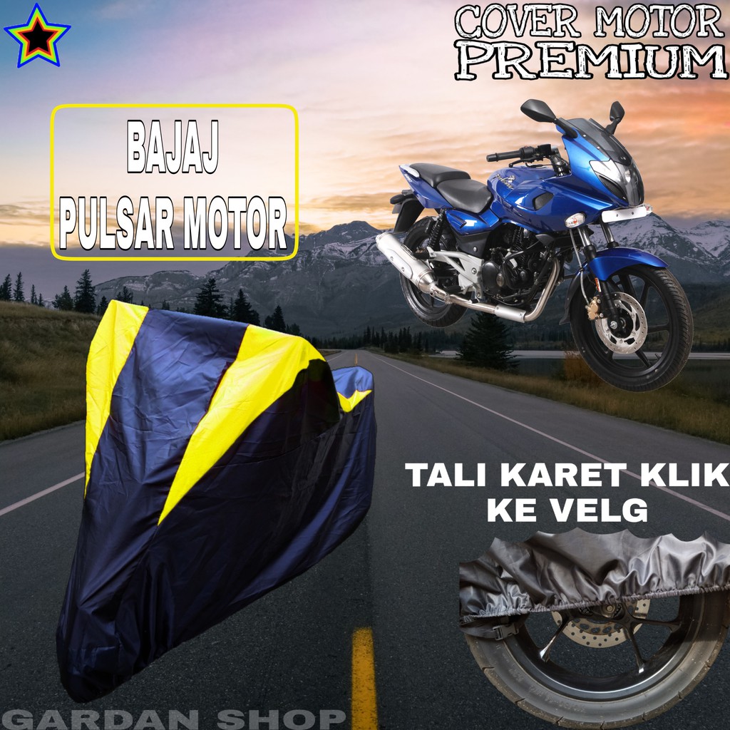 Sarung Motor BAJAJ PULSAR MOTOR Hitam Kuning Penutup Pelindung Motor Bajaj Pulsar PREMIUM