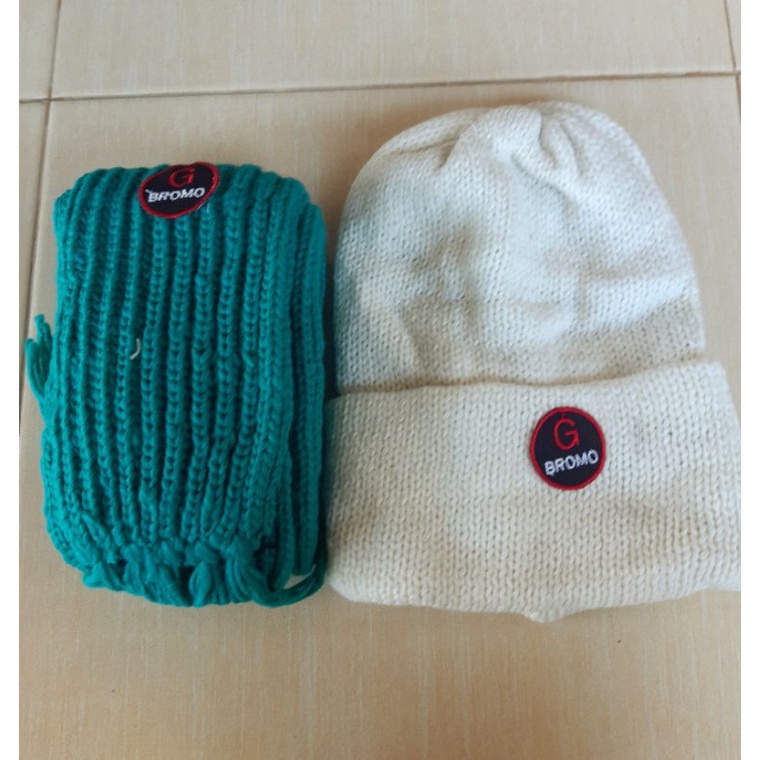 Paket Topi Syal Rajut Bromo