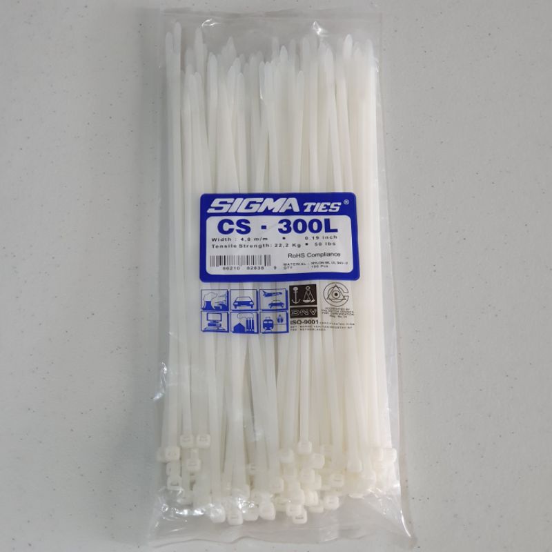 

Kabel Tis Ties / Sigma Ties CS 300-L PUTIH - Panjang 30 cm Lebar 4.8mm