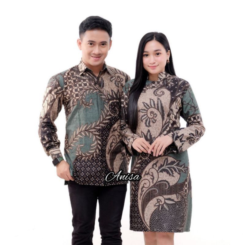 GROSIR BATIK COUPLE TUNIK TURTLENECK DAUN