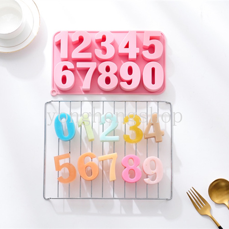 Cetakan Kue Mousse Jelly Es Krim Coklat Bentuk Angka 0-9 Arabic Bahan Silikon Untuk Dekorasi Dapur